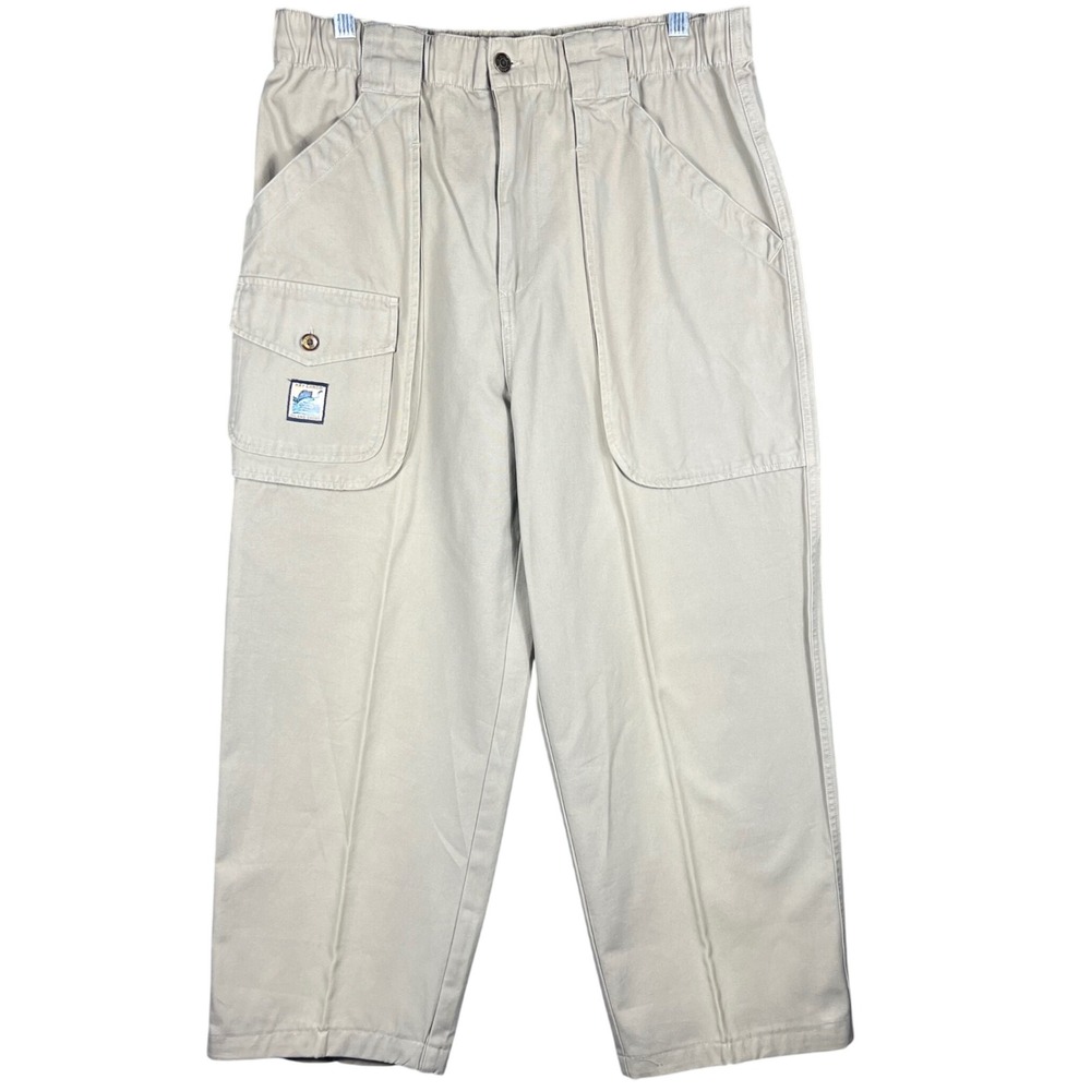 Original Island Sport Cargo Pants‎ Mens M Khaki Tan Key Largo Fishing Utility